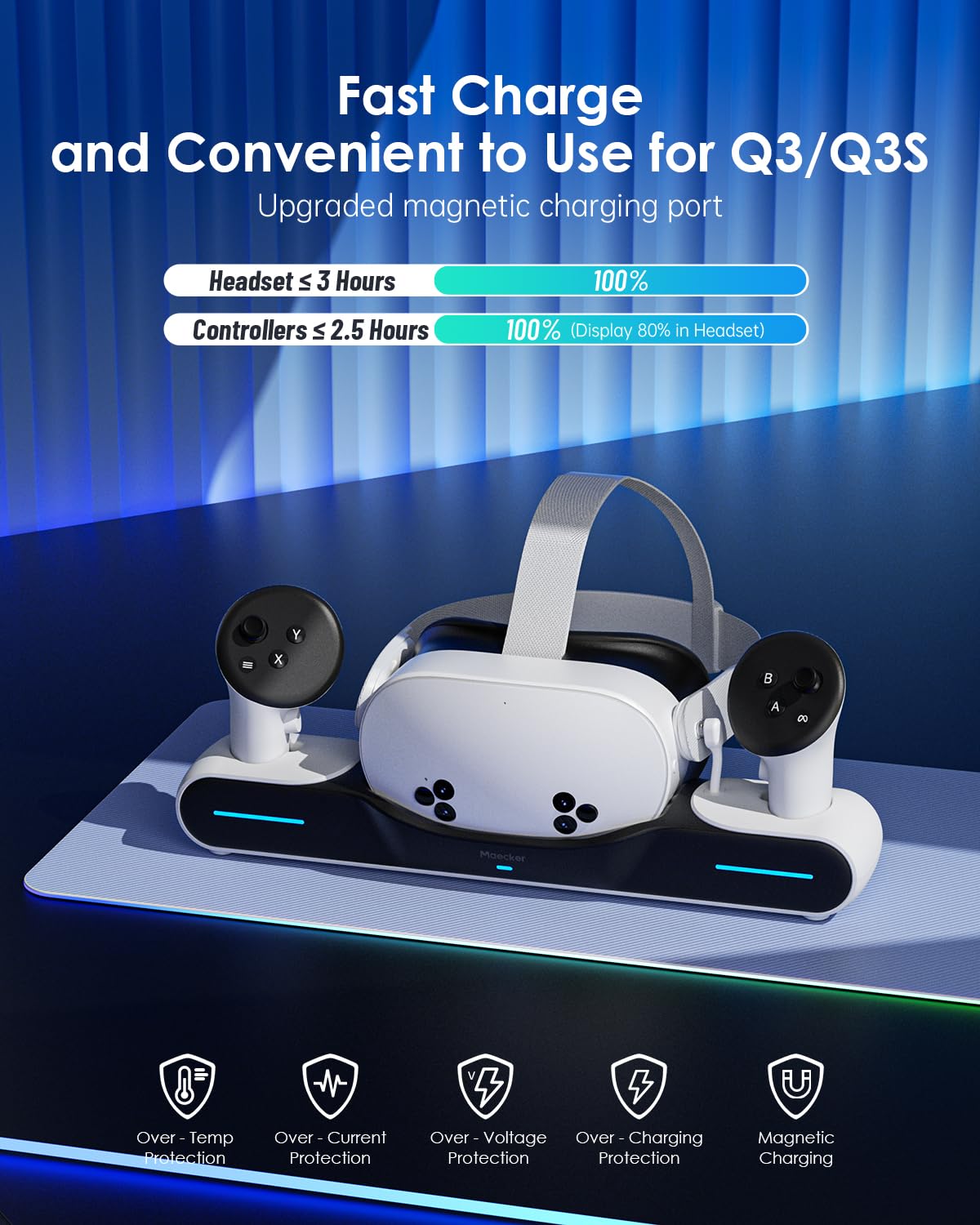 Amazon.com: Maecker Charging Station for Meta Quest 3/3S Charging
